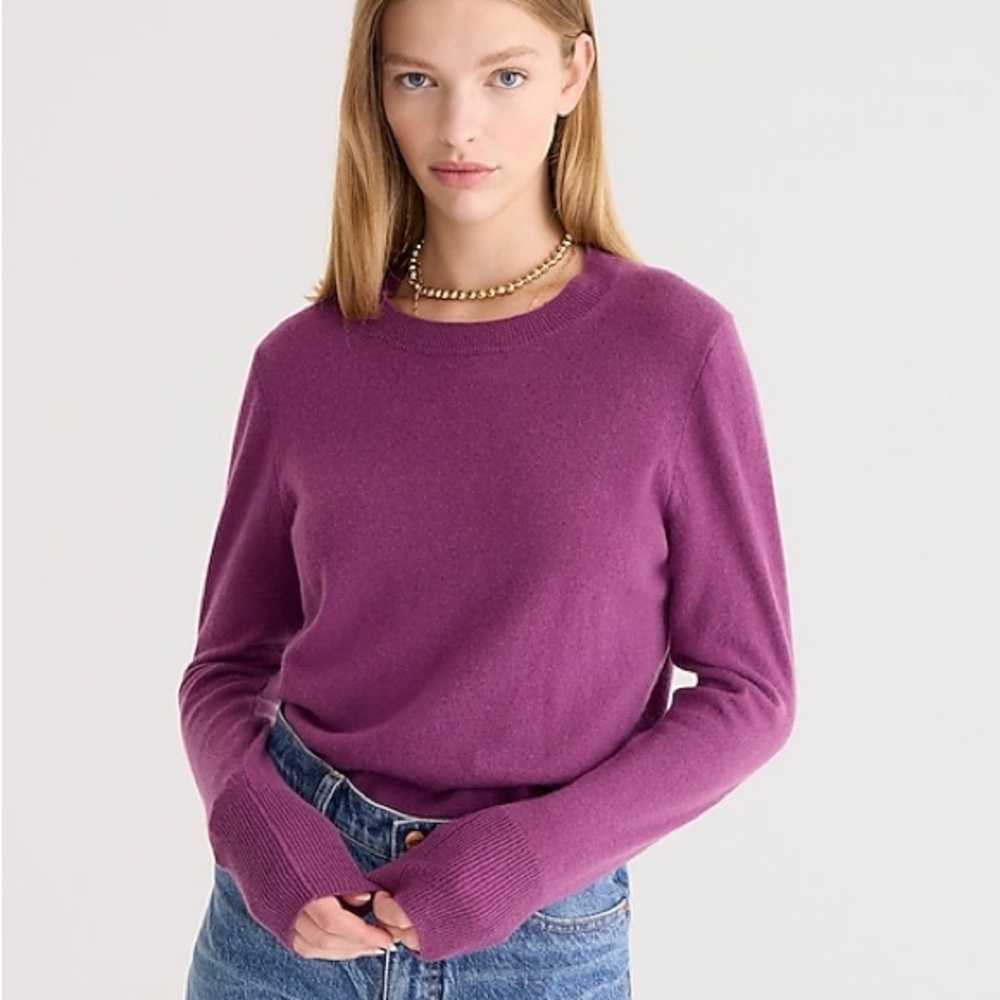 J. Crew Women's Crewneck Sweater in crushed grape